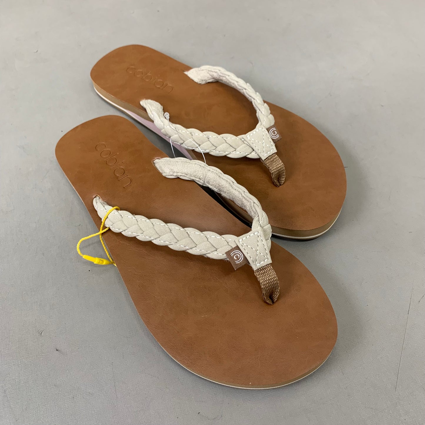 COBIAN Braided Pacifica Sandals Women's SZ 6, EU 35.5 Cream BBP23-110-6