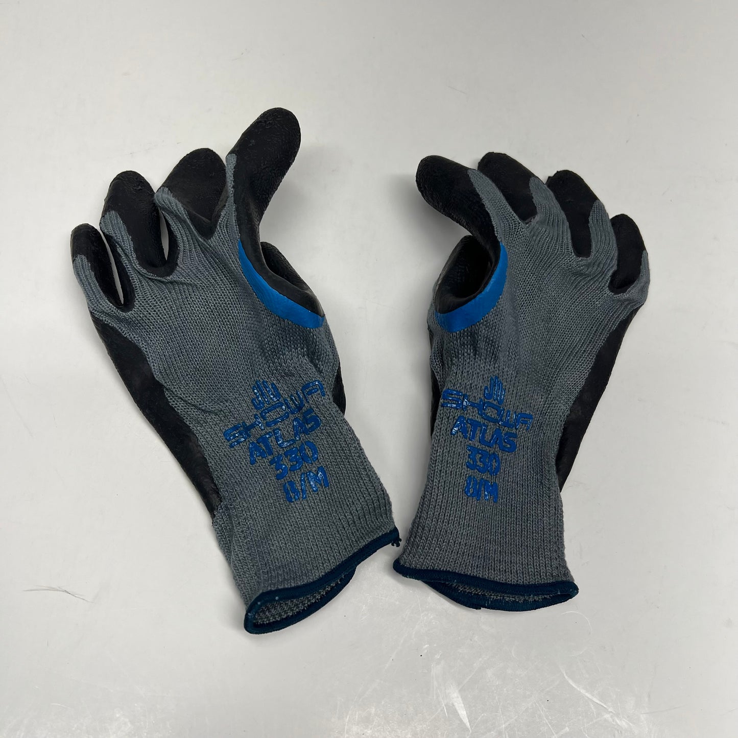 SHOWA (12 PACK) Coated Knit Gloves Rough Latex Unisex Sz M 10 Ga Grey 330L-09