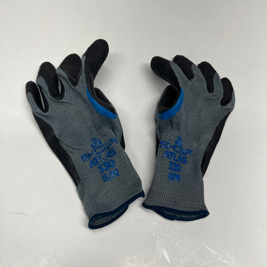 SHOWA (12 PACK) Coated Knit Gloves Rough Latex Unisex Sz M 10 Ga Grey 330L-09
