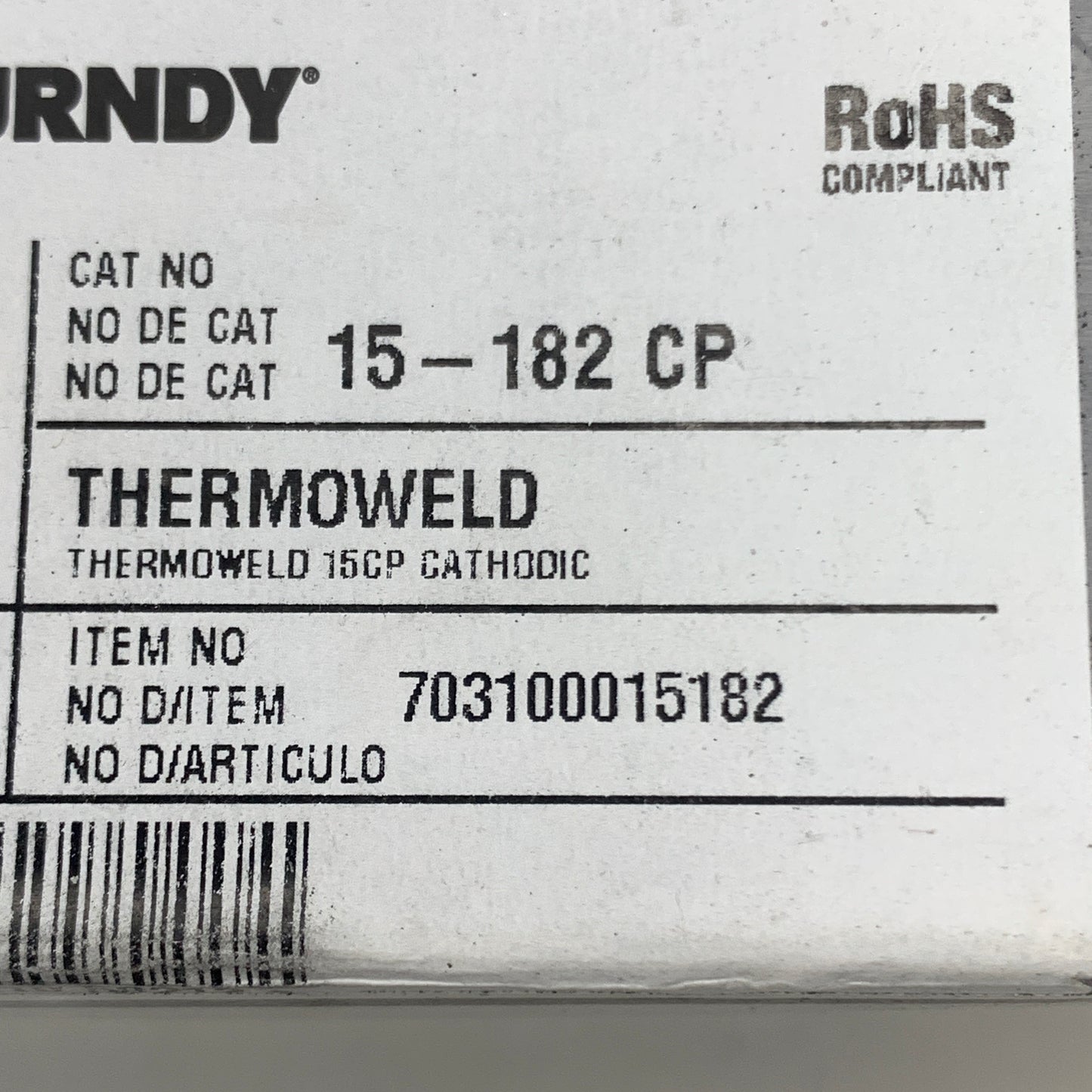 BURNDY (2 PACK) Weld Metal 15-182 CP Thermoweld 15CP Cathodic Qty 20 703100015182