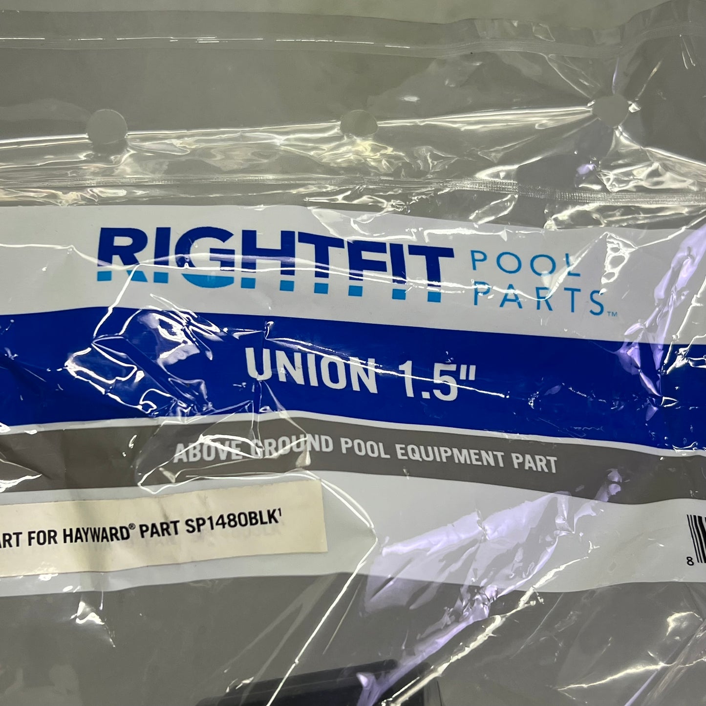 RIGHT FIT Pool Parts  Replacement Double Male Threaded Union 1.5" Black 724106