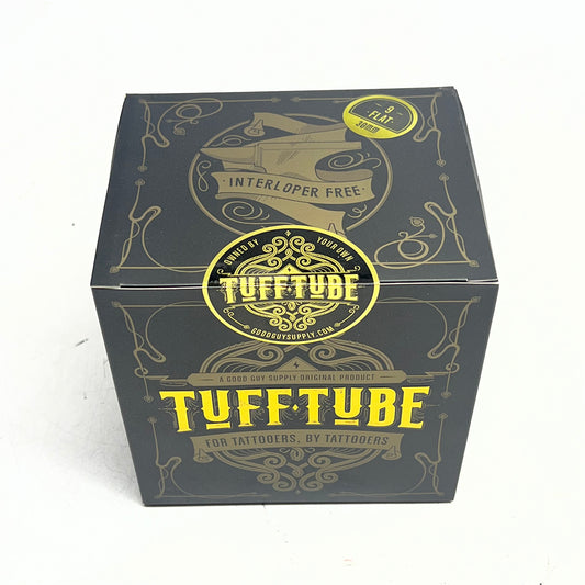 TUFF TUBE (15 PACK) Sterile Disposable Tattoo Tubes 30mm 9 Flat Gold/Black