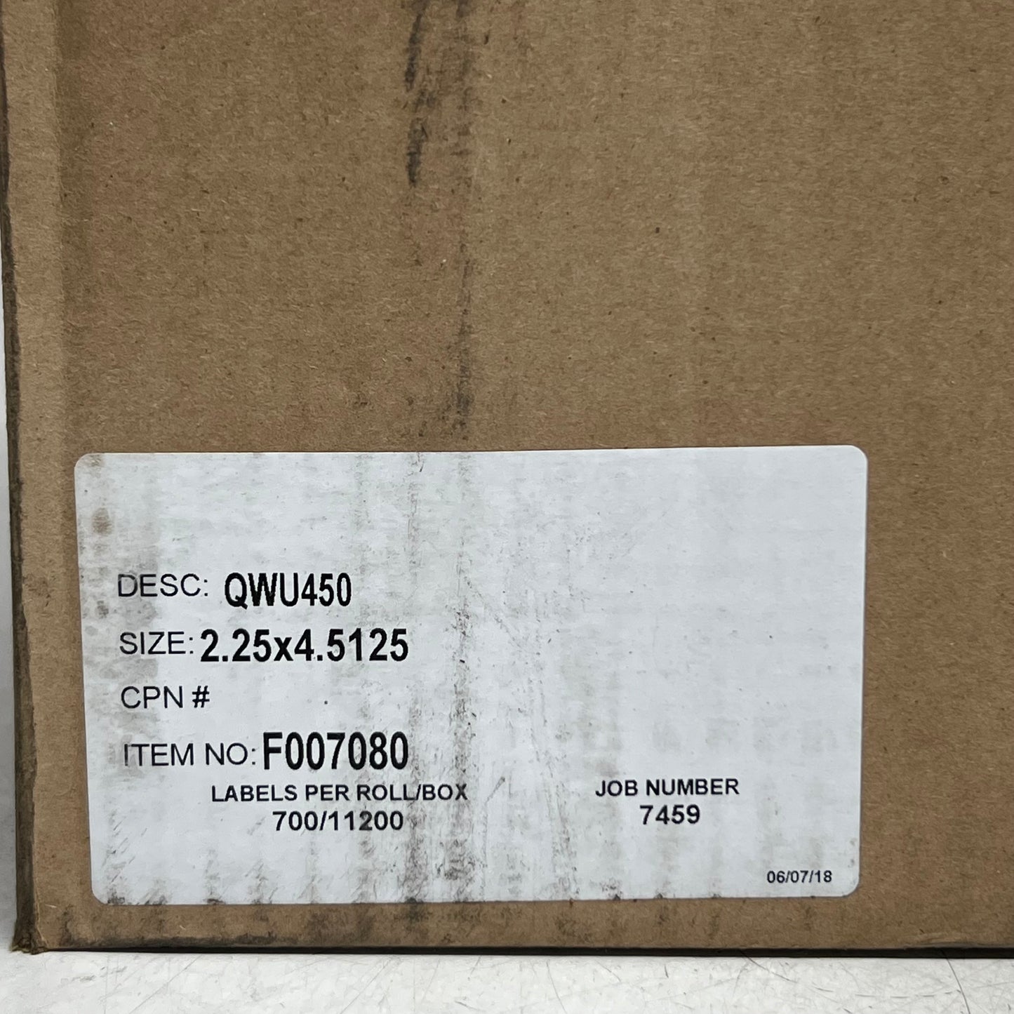 HOBART (16 Rolls) Labels, 700 Labels Per Roll 2.25" x 4.5" White QWU450