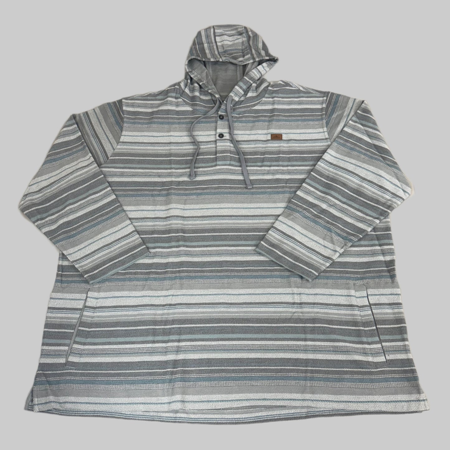 O'NEILL On Bavaro Stripe Button Pullover  Men's Sz 5XL Grey 002482891