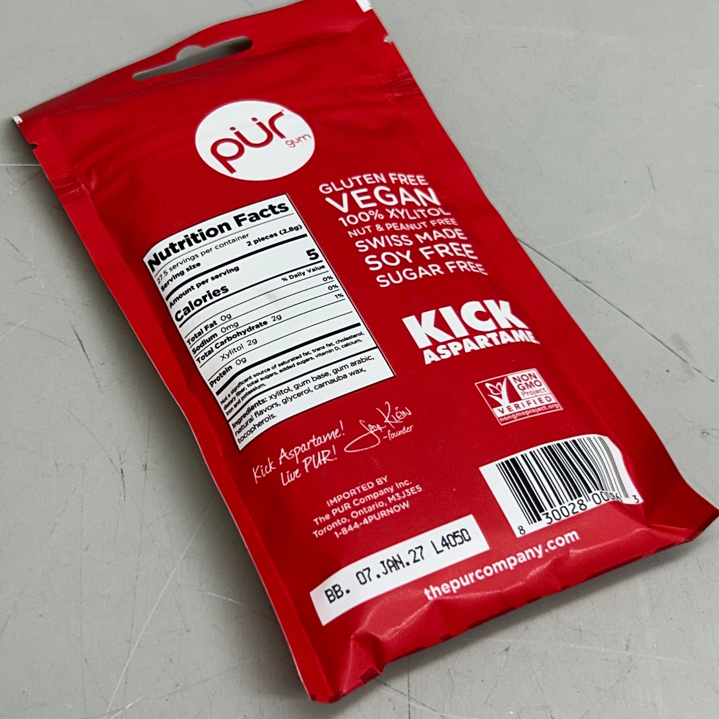 ZA@ PUR (12 PACK, 55 Pieces Each) Sugar Free Cinnamon Flavored Chewing Gum D