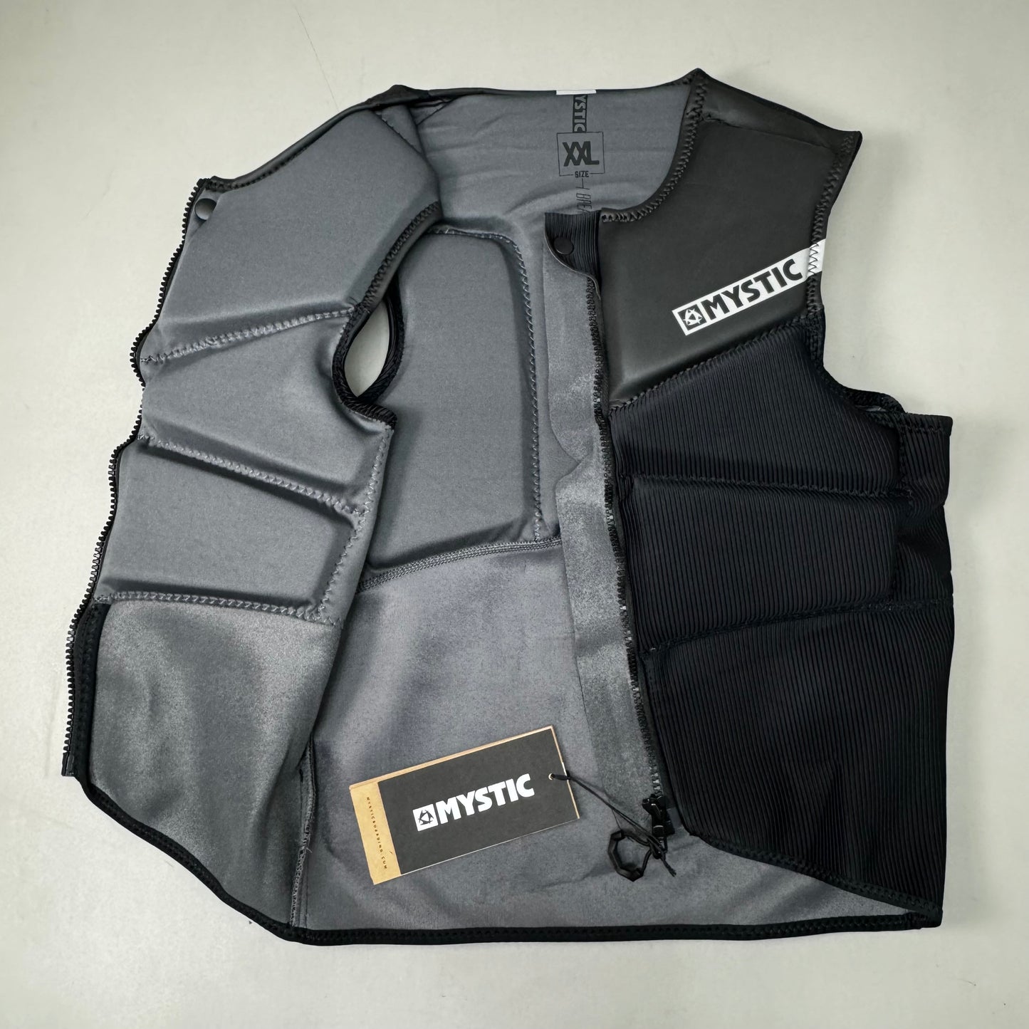 MYSTIC Block Impact Vest YKK Front-Zip & Clash Foam Sz 2XL Black 35005.200107