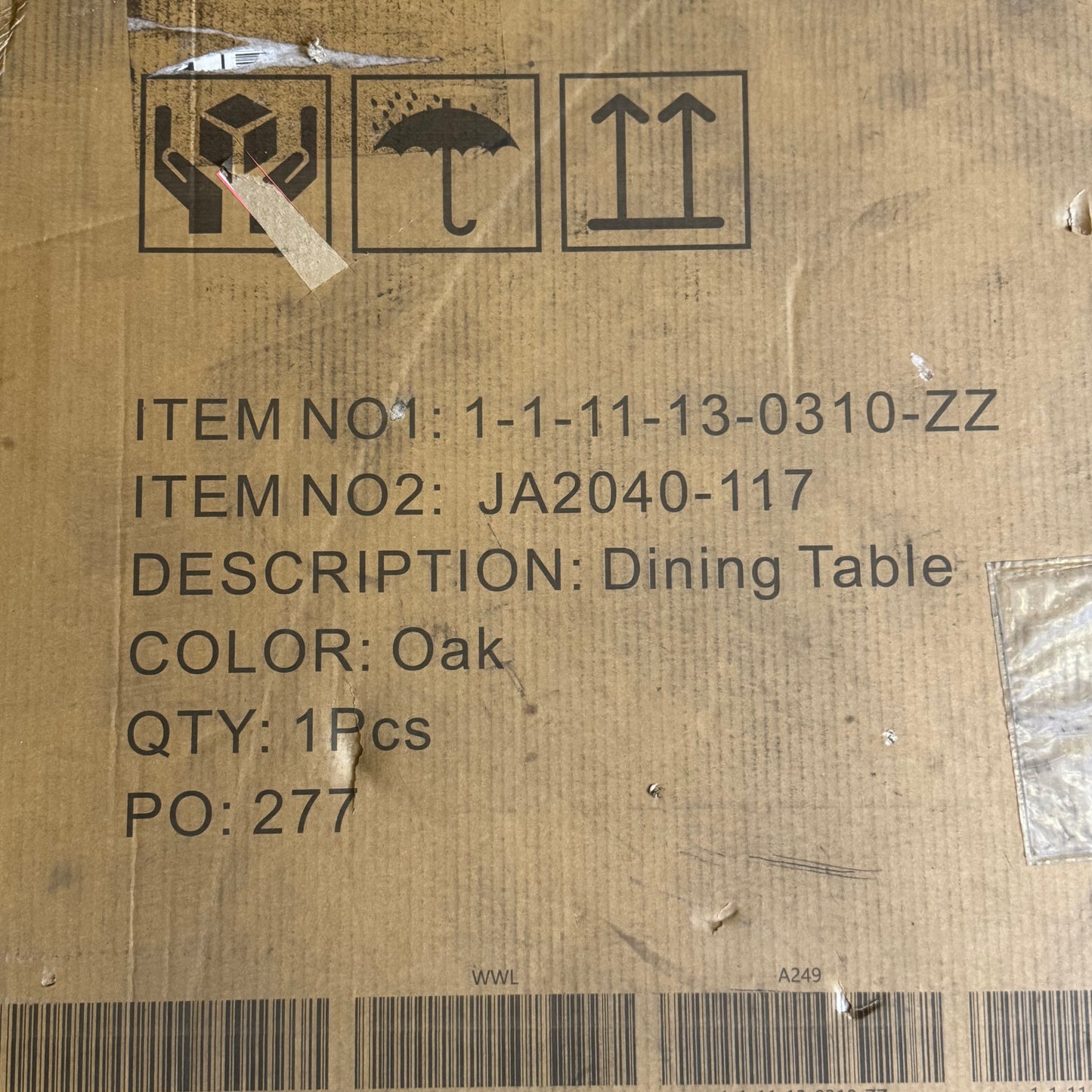 ZA@ Dining Table Sz 50.8"L x 31.9"W x 6.3"H JA2040-117