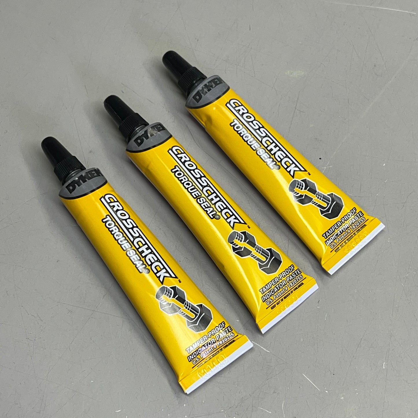 ZA@ DYKEM (3 PACK) Cross Check Torque Seal Tamper Proof 1 Oz Yellow 83317 B