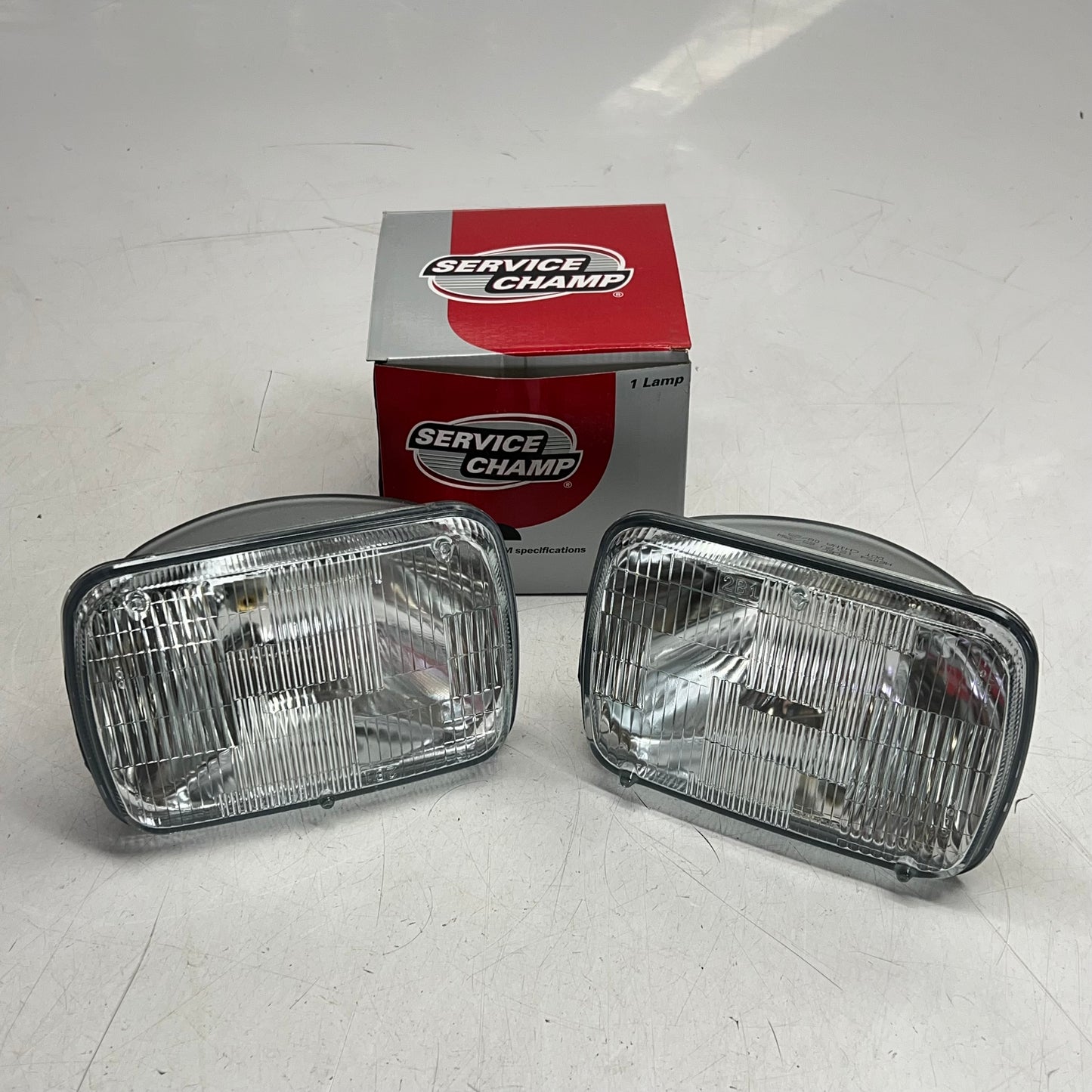 ZA@ SERVICE CHAMP (2 PACK) Wagner Sealed Rectangular Halogen Beam (hi/low) Clear H6054