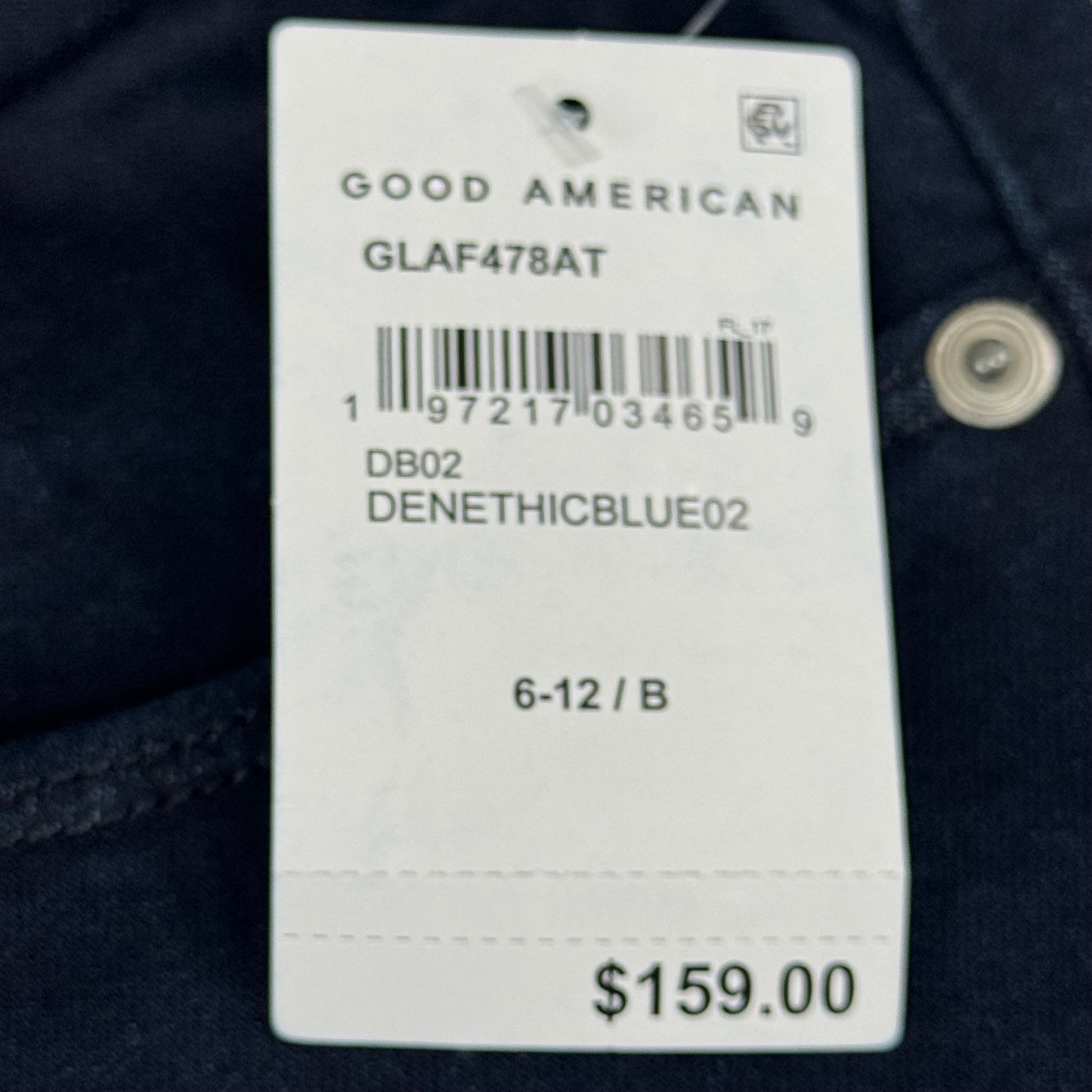GOOD AMERICAN Good Legs Extra Stretch Jeans Women's Sz 6/12B DenethicBlue02 GLAF478AT