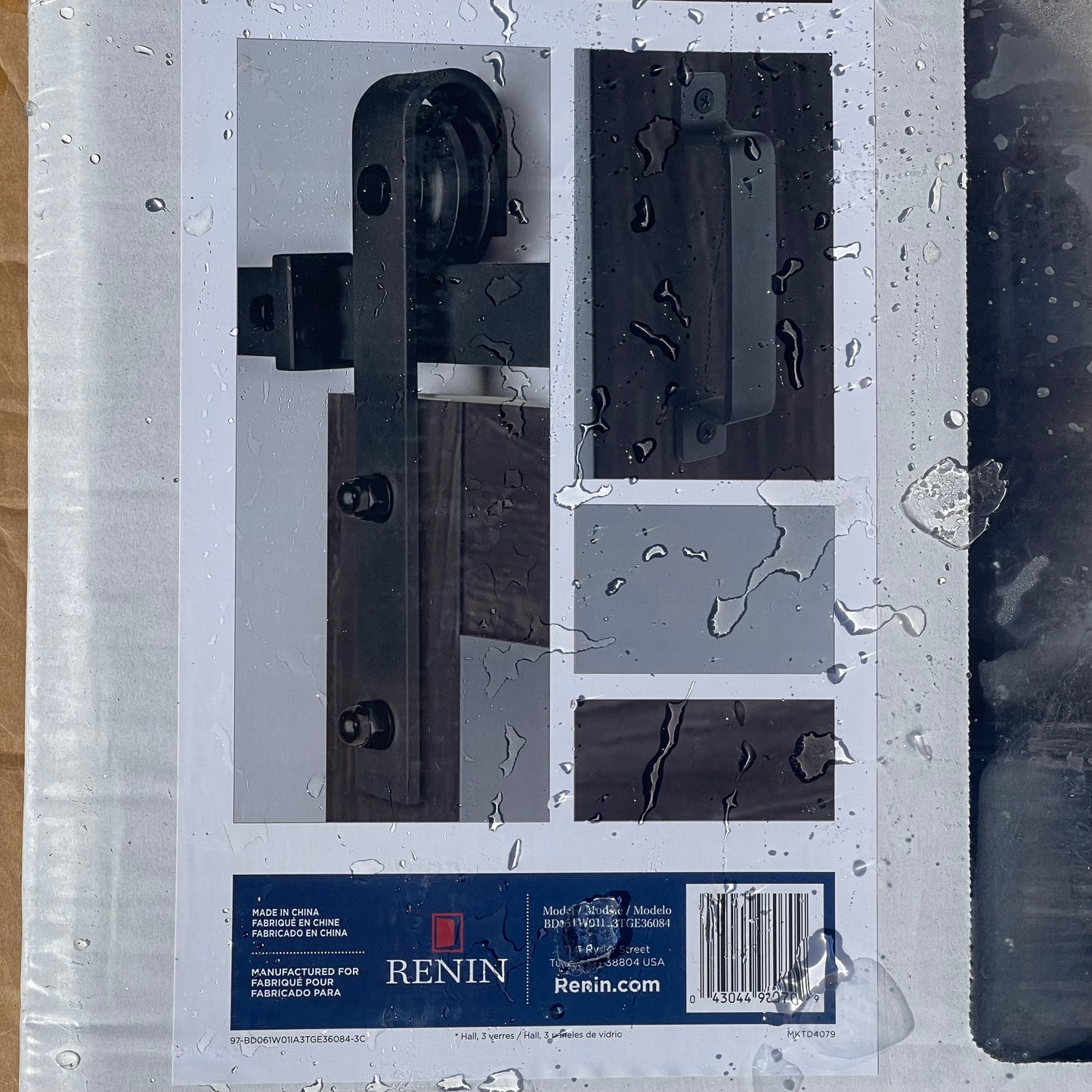 ZA@ Pallet of RENIN Hall 3-Lite Barn Door Kit BD061 (AS-IS)