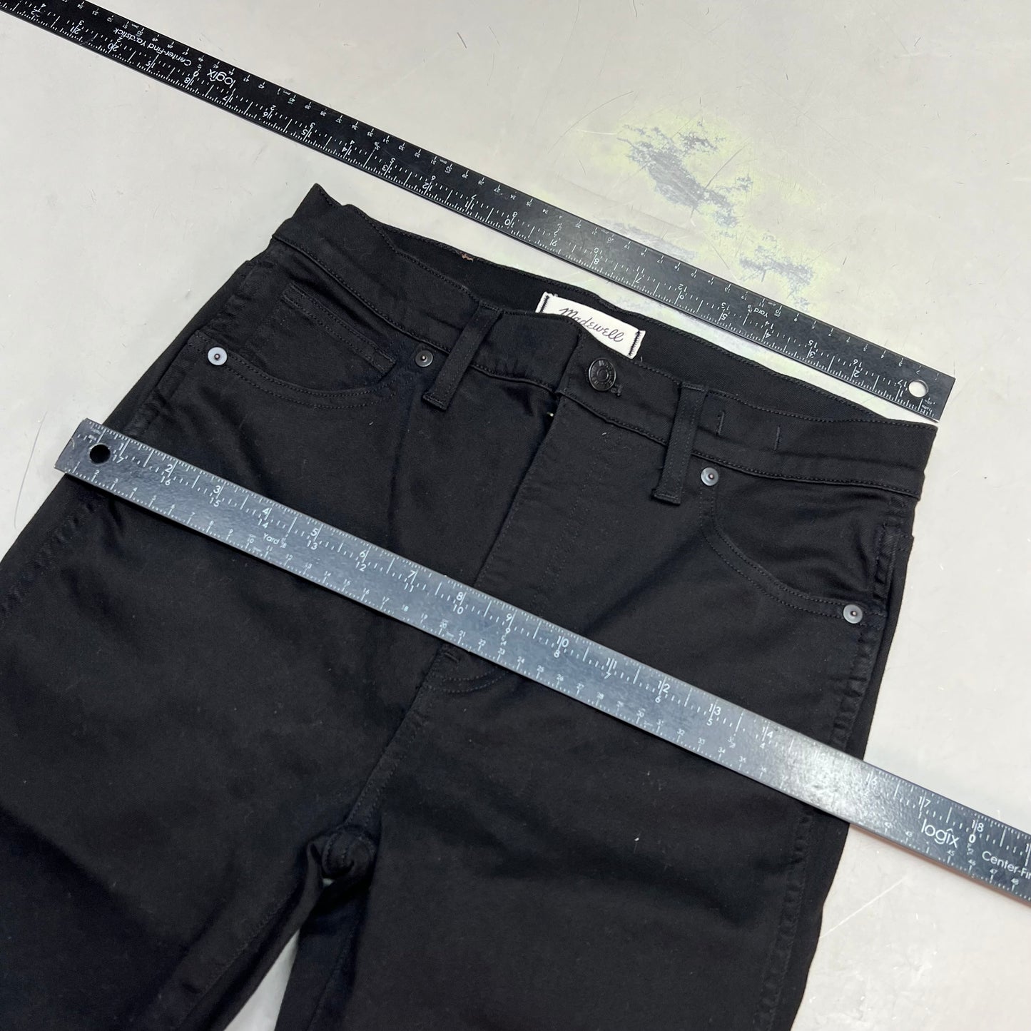 MADEWELL 10" High Rise Stretchy Ankle Skinny Jeans Women's Sz 28 Black NS969