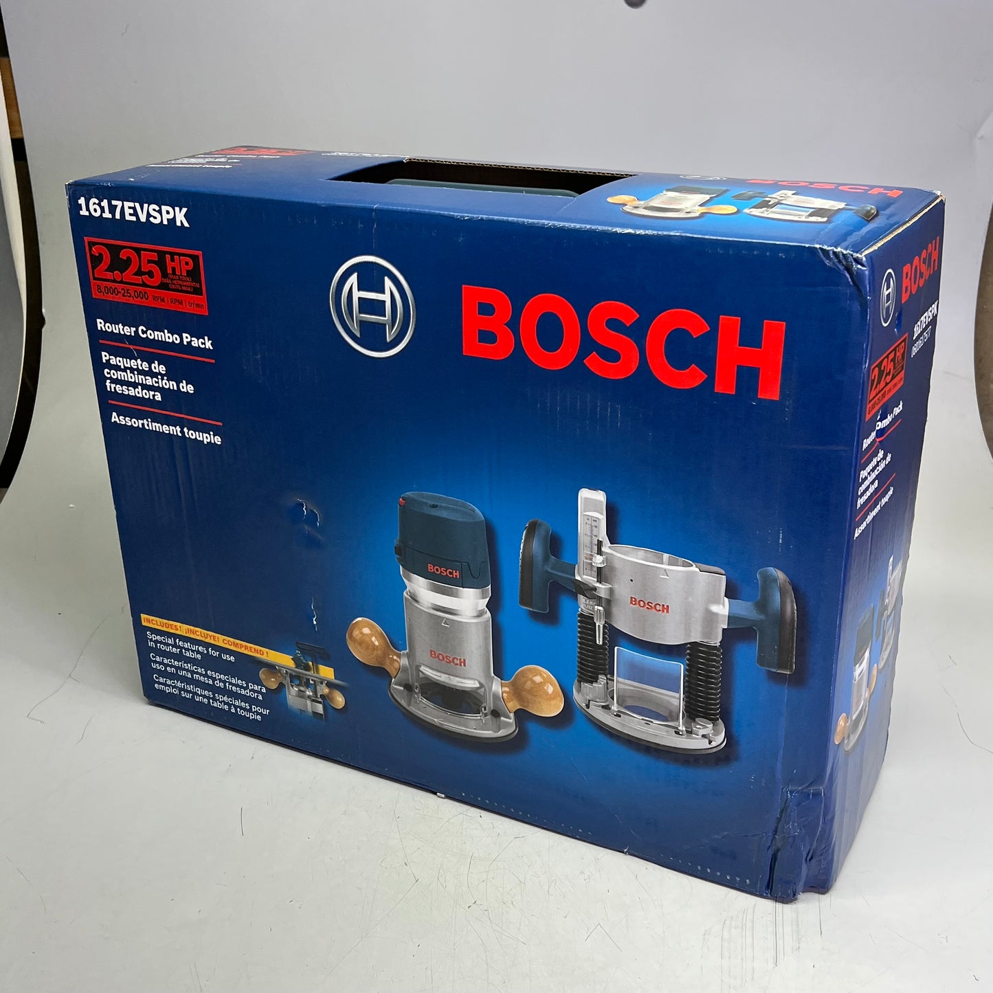 BOSCH Router Combo Pack W/ Hard Case 12 Amp 2-1/4 Horse Power 1617EVSPK