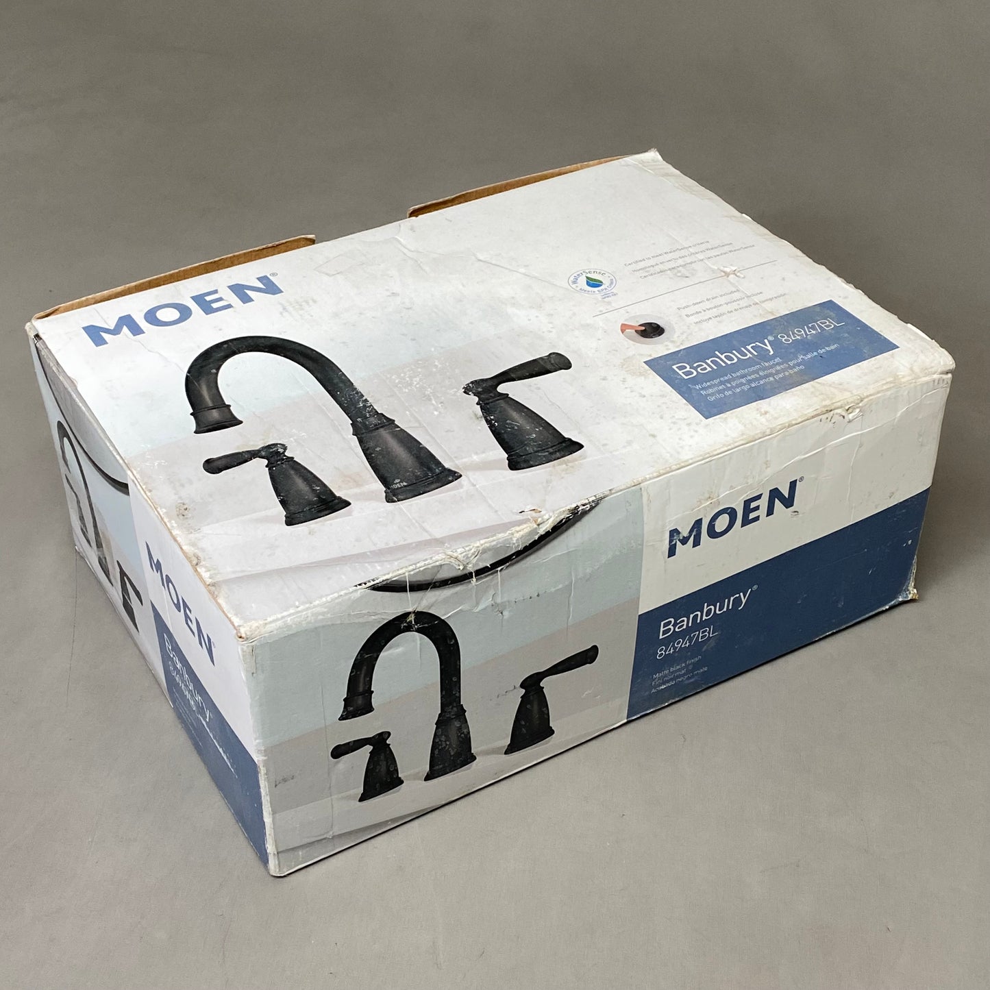 MOEN (3 Piece) Banbury Widespread Double-Handle Bathroom Faucet 8" Black 84947BL