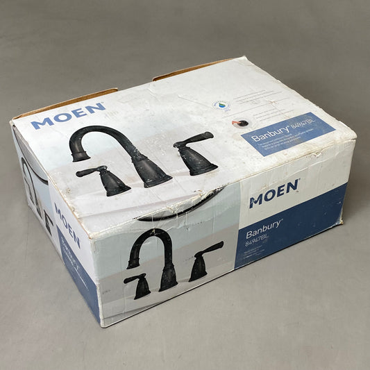 MOEN (3 Piece) Banbury Widespread Double-Handle Bathroom Faucet 8" Black 84947BL