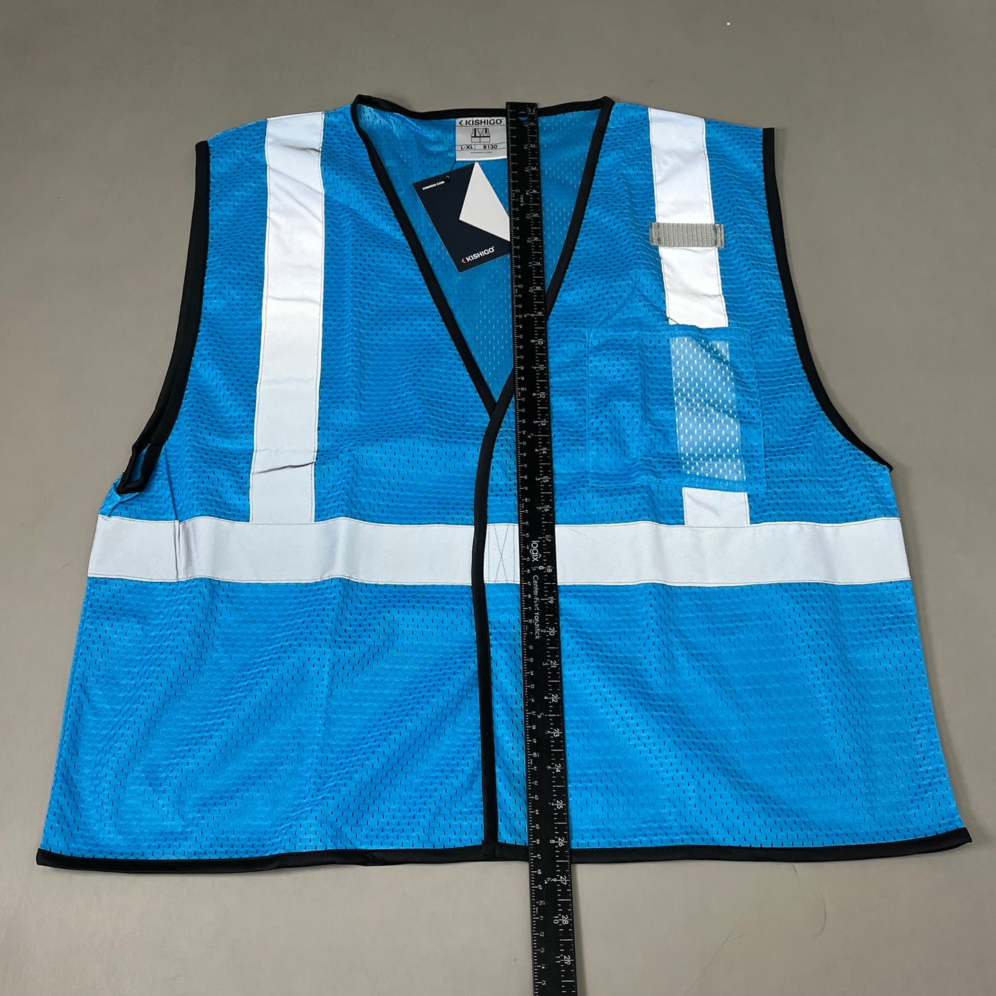 KISHIGO (5 PACK) Enhanced Visibility Mesh Vest Workwear Unisex SZ L-XL Blue B130