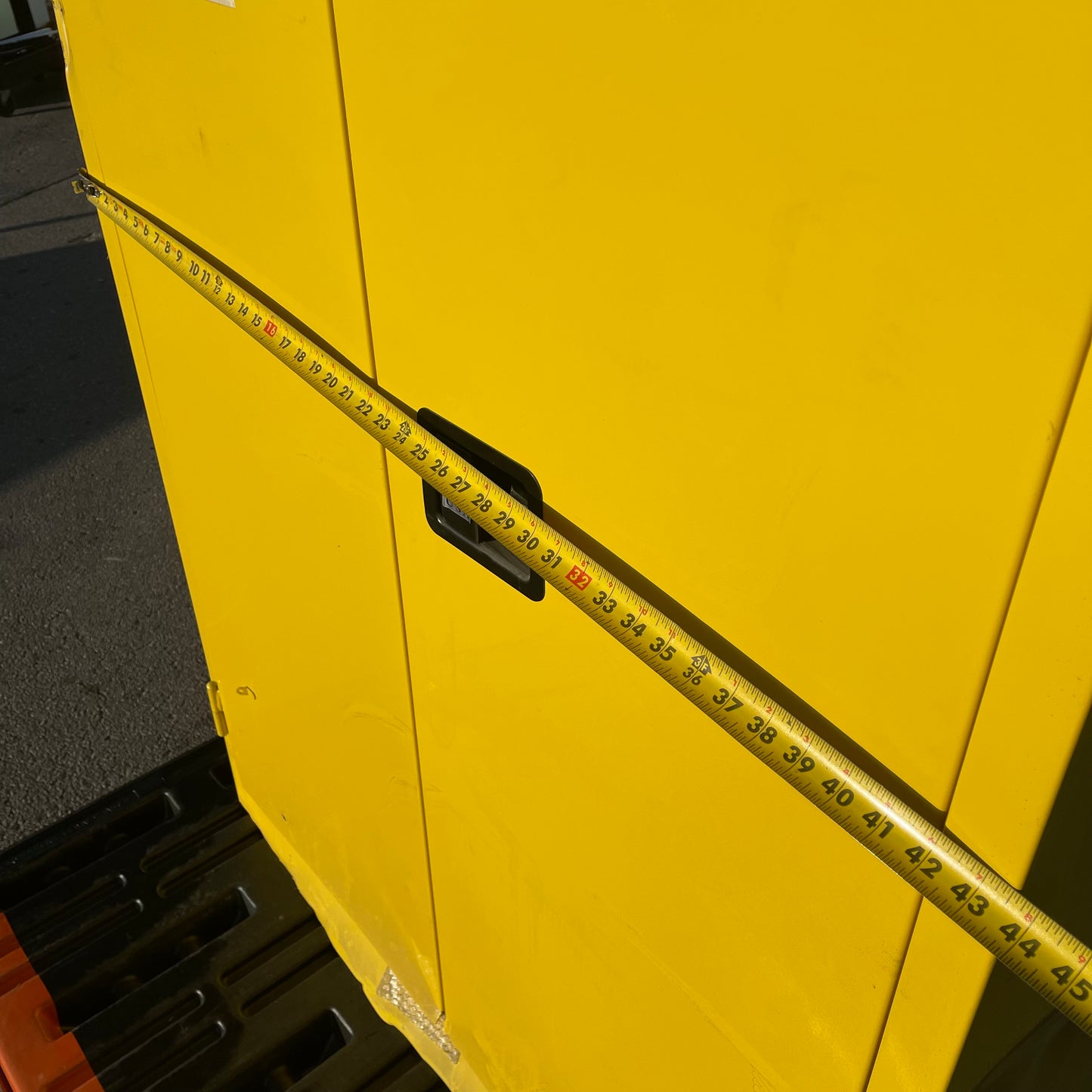 JAMCO Flammable Safety Storage Cabinet 90 gal, 65”x44”x34” Yellow BS 90