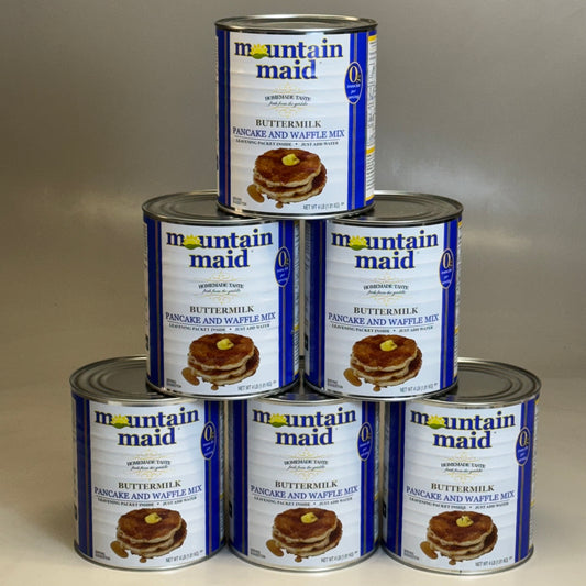 MOUNTAIN MAID (6 Pack) Buttermilk Pancake & Waffle Mix 4Lb in Can BB 07/24/27