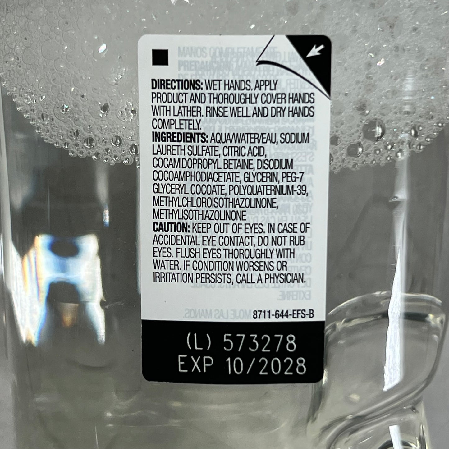 ZA@ BRIGHT SOLUTIONS (4 PACK) Clear & Mild Foam Handwash 23.6 fl. oz. Clear BB 10/28 BSL8711-04 (New Other, Distressed Box)