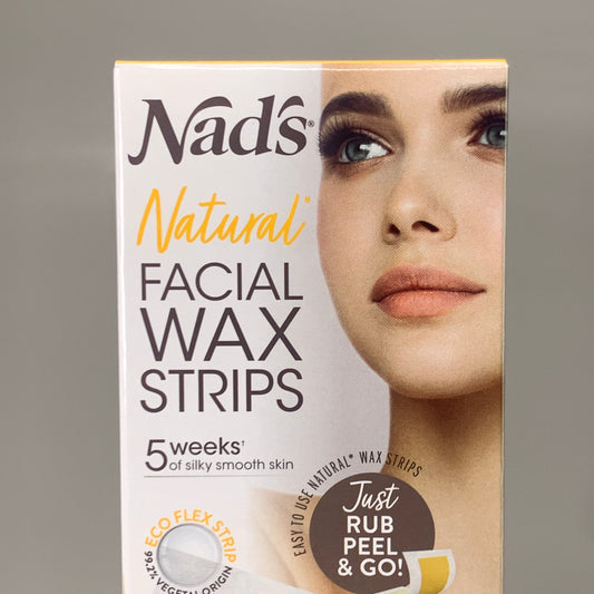 NADS Natural Facial Wax Strips Vegan With Post Wax Oil 6501EN06 (New)