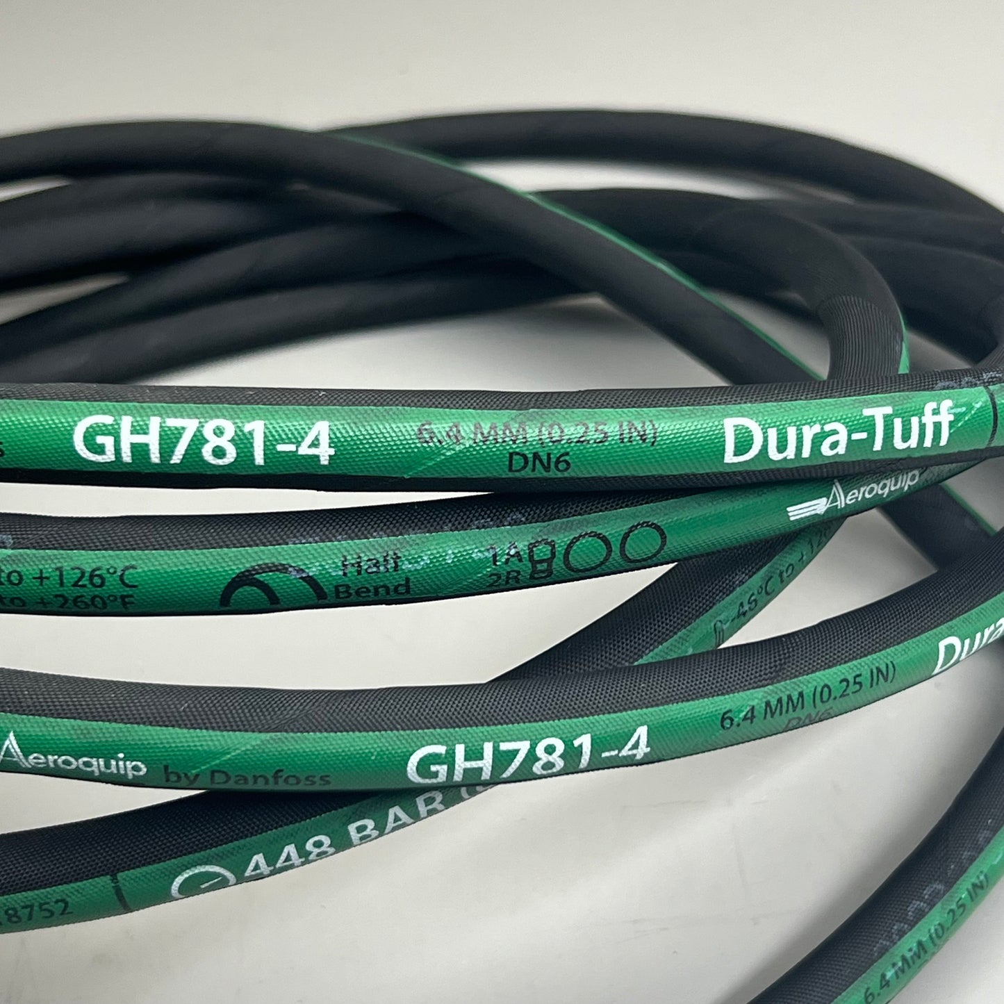 Heritage Plastics Hydraulic Hose (25 FEET) GH781-4 Dura-Tuff .25" 448 Bar 6500 PSI