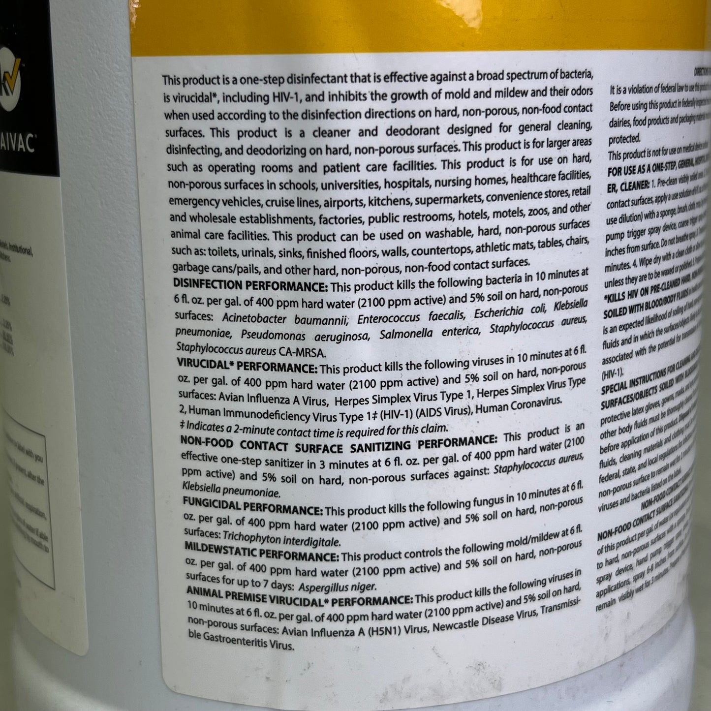 KAIBOSH Disinfectant Cleaner 1 GAL Multi Surface Concentrate Virucidal Fungicidal
