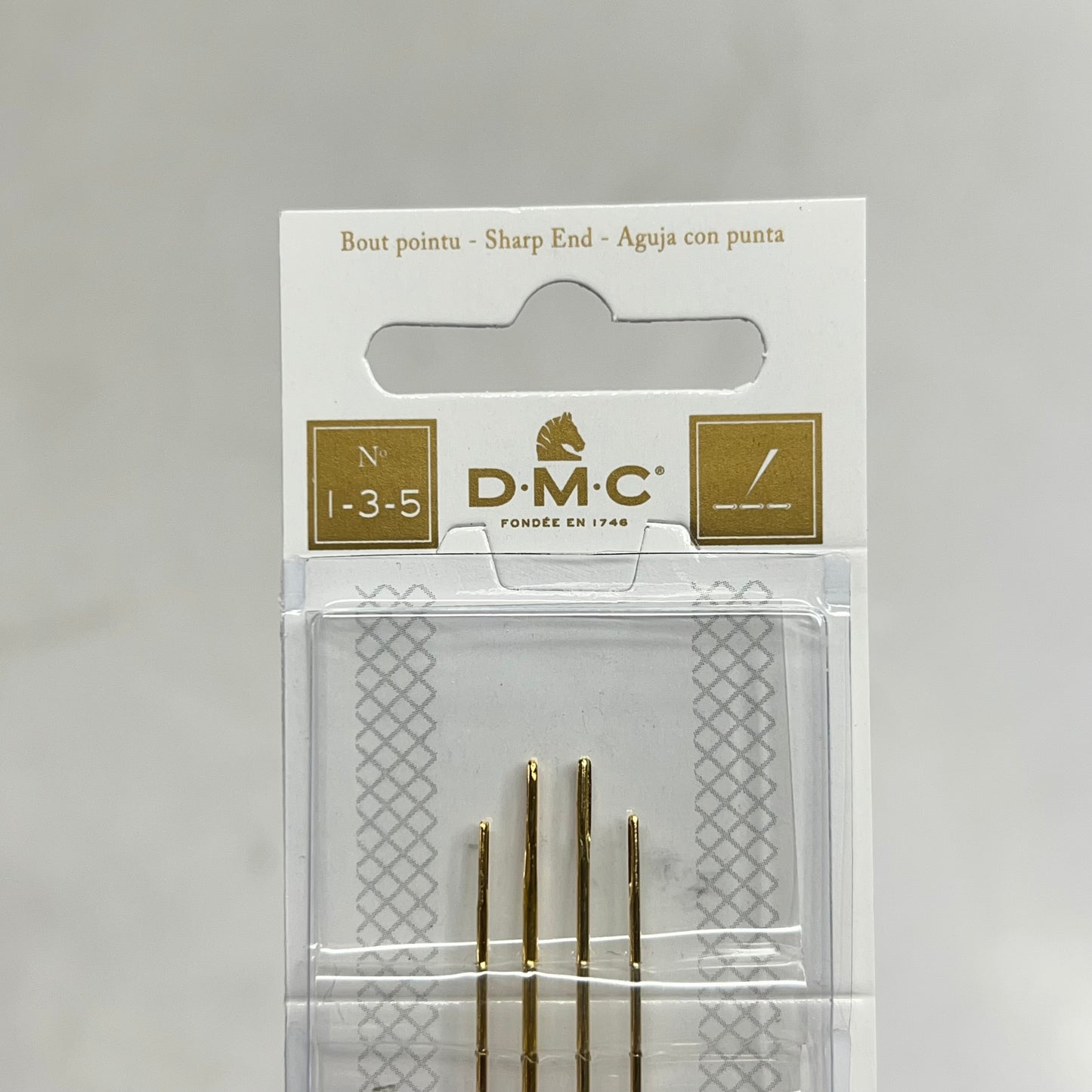 DMC (6 PACK, 4 EACH) Embroidery Needles  1,3 & 5 Gold Plated  6132/6