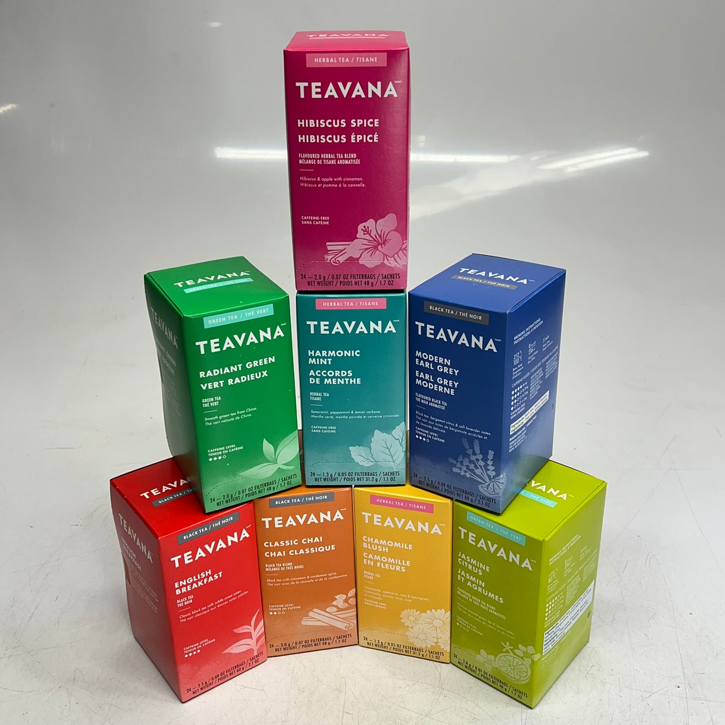 ZA@ STARBUCKS Teavana (8 PACK) 8 Kinds of Assorted Black & Herbal Teas (24 -1.3g bags per Box) BB 03/27