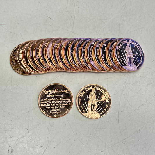 (20 PACK) Second Amendment Right to Bear Arms 1 oz .999 Fine Copper Round USA