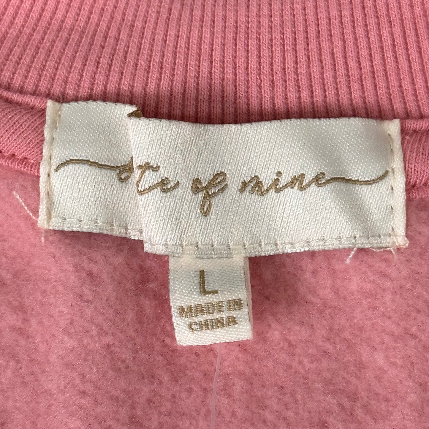 STATE OF MINE Sewn on New Mexico Crewneck Hoodie Blush Pink Women's Sz L 15711