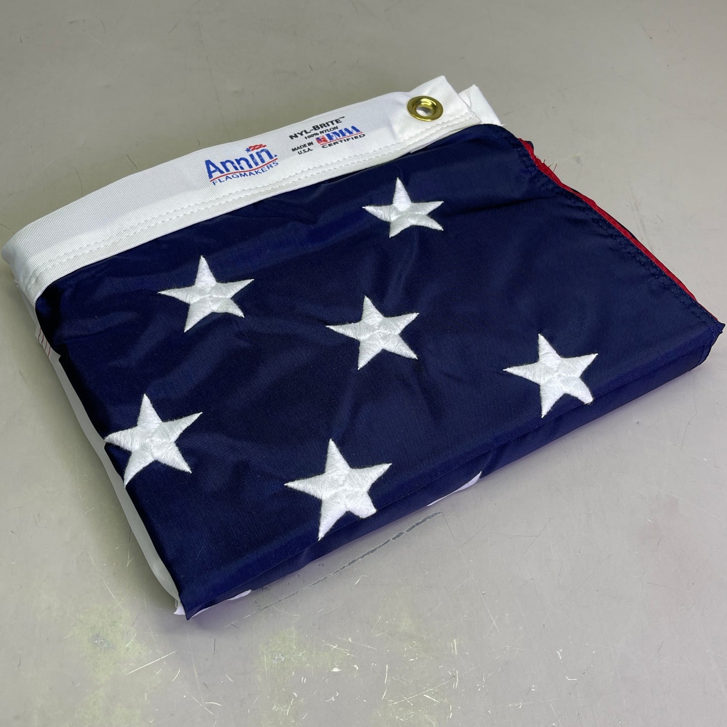 ANNIN American Flag USA Made Nylon UV Resistant 4'x 6' Red, White & Blue 3JN77