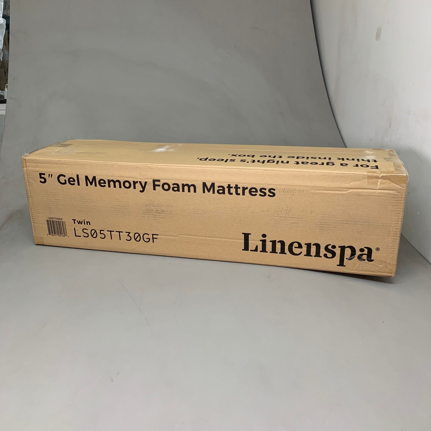 LINENSPA 5" Gel Memory Foam Mattress Medium Firm Twin White LS05TT30GF New