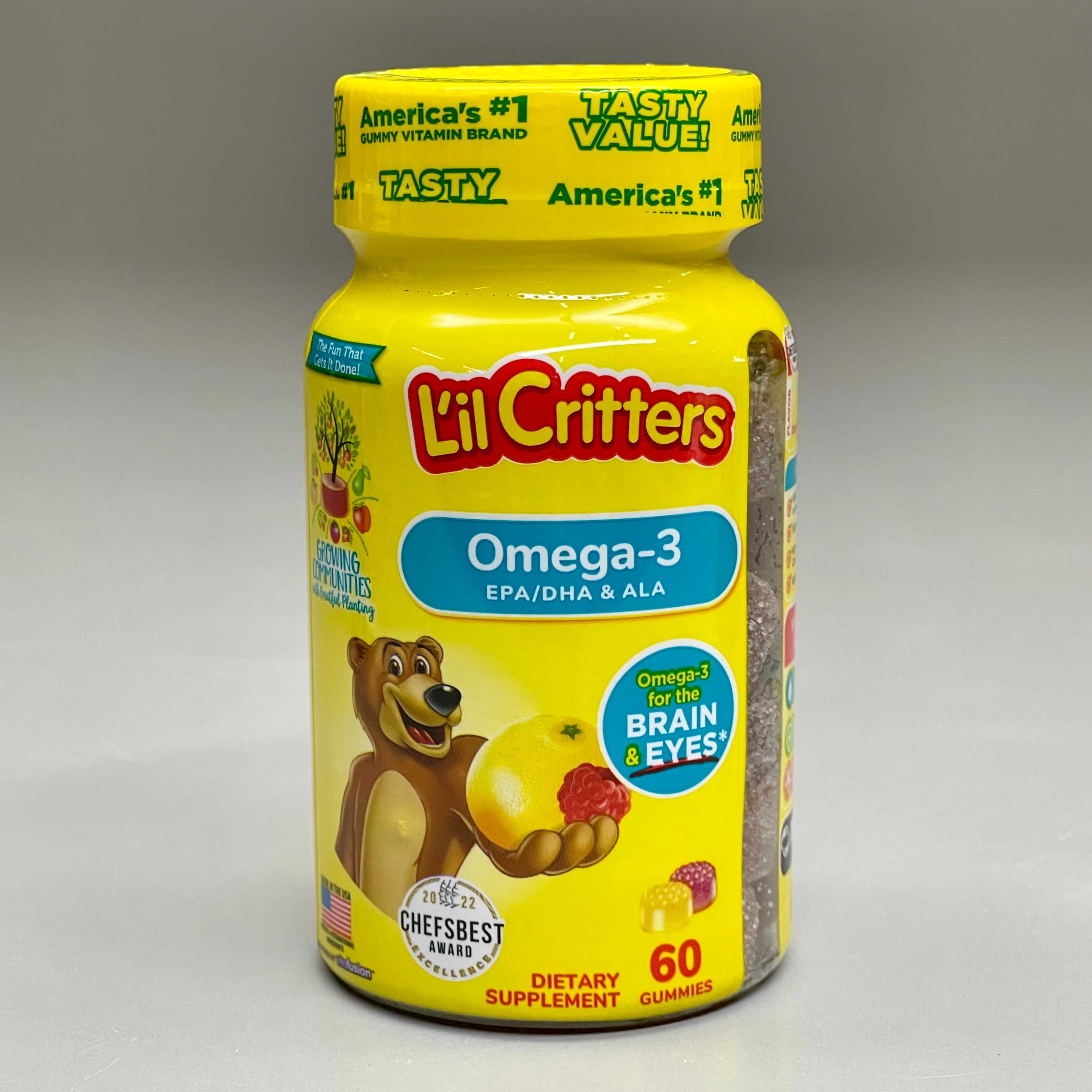 LIL CRITTERS 3 PACK Omega 3 Vitamin Gummies for Everyday Health