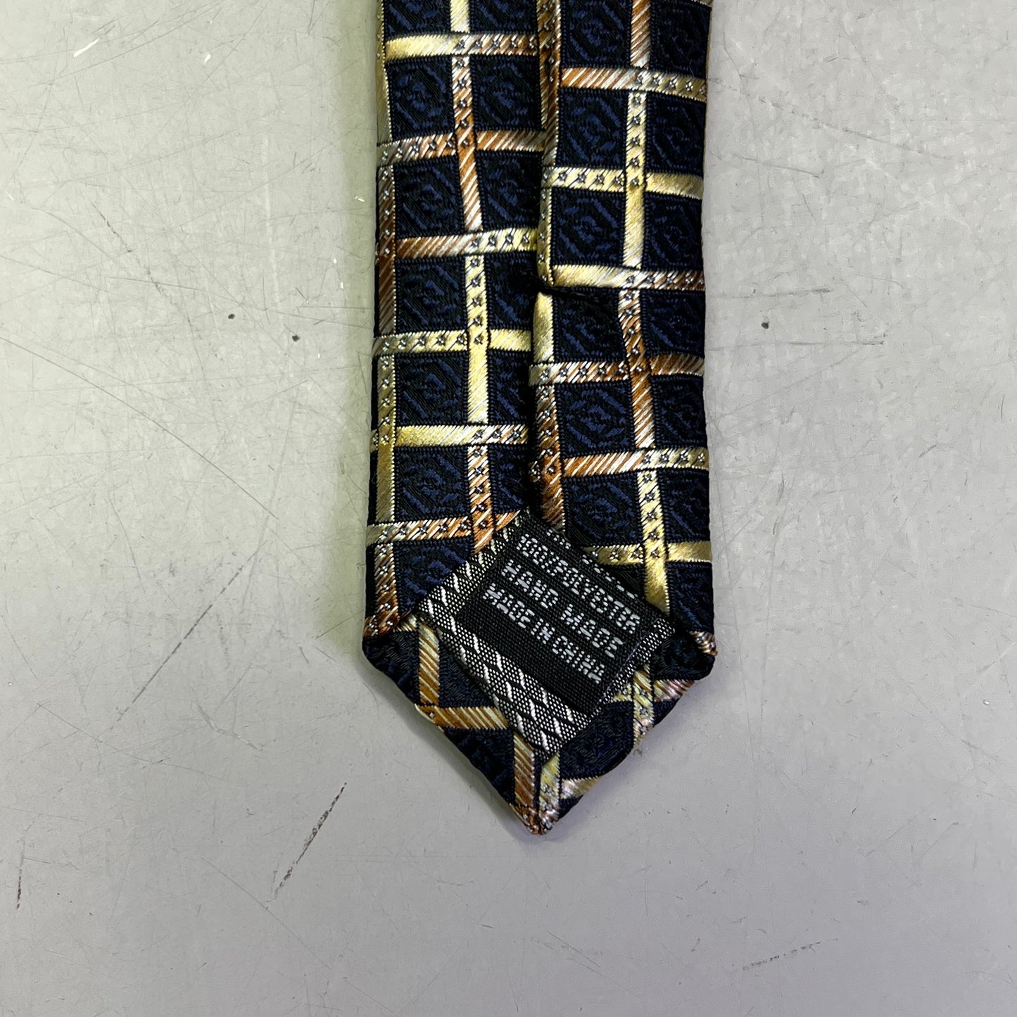 ALEXANDER JULIAN COLOURS Tile Design Tie 60" Gold/Black/Brown (Pre-Owned)