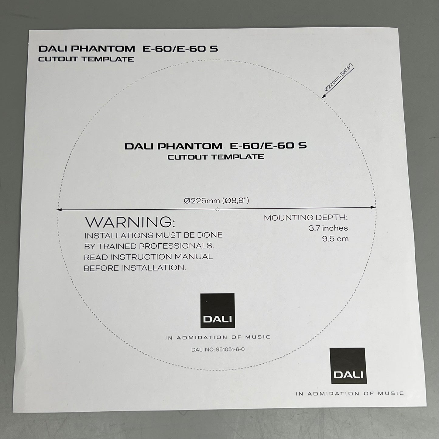 DALI PHANTOM In-Ceiling Stereo Speaker 12.6" White E-60 Danish Audiophile (New)