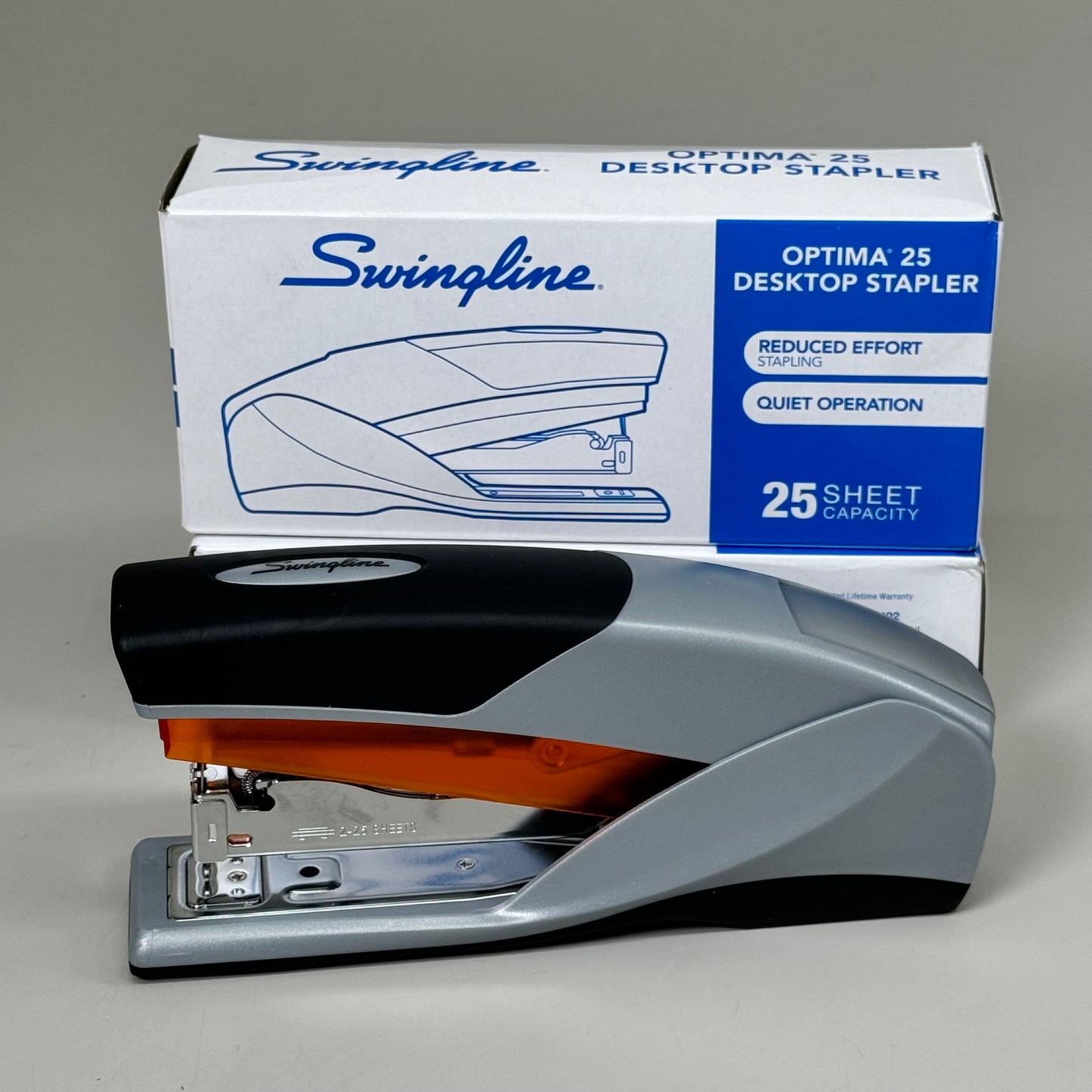 SWINGLINE (2 PACK) Optima25 Desktop Stapler Reduced Effort Quiet Operation 66402