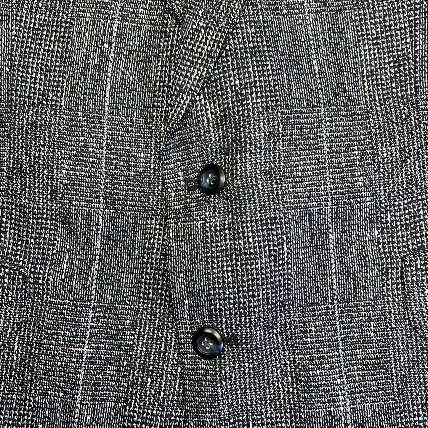 STAFFORD EXECUTIVE 100% Silk Blazer Salt & Pepper  Men's Sz 42R Blue/Black