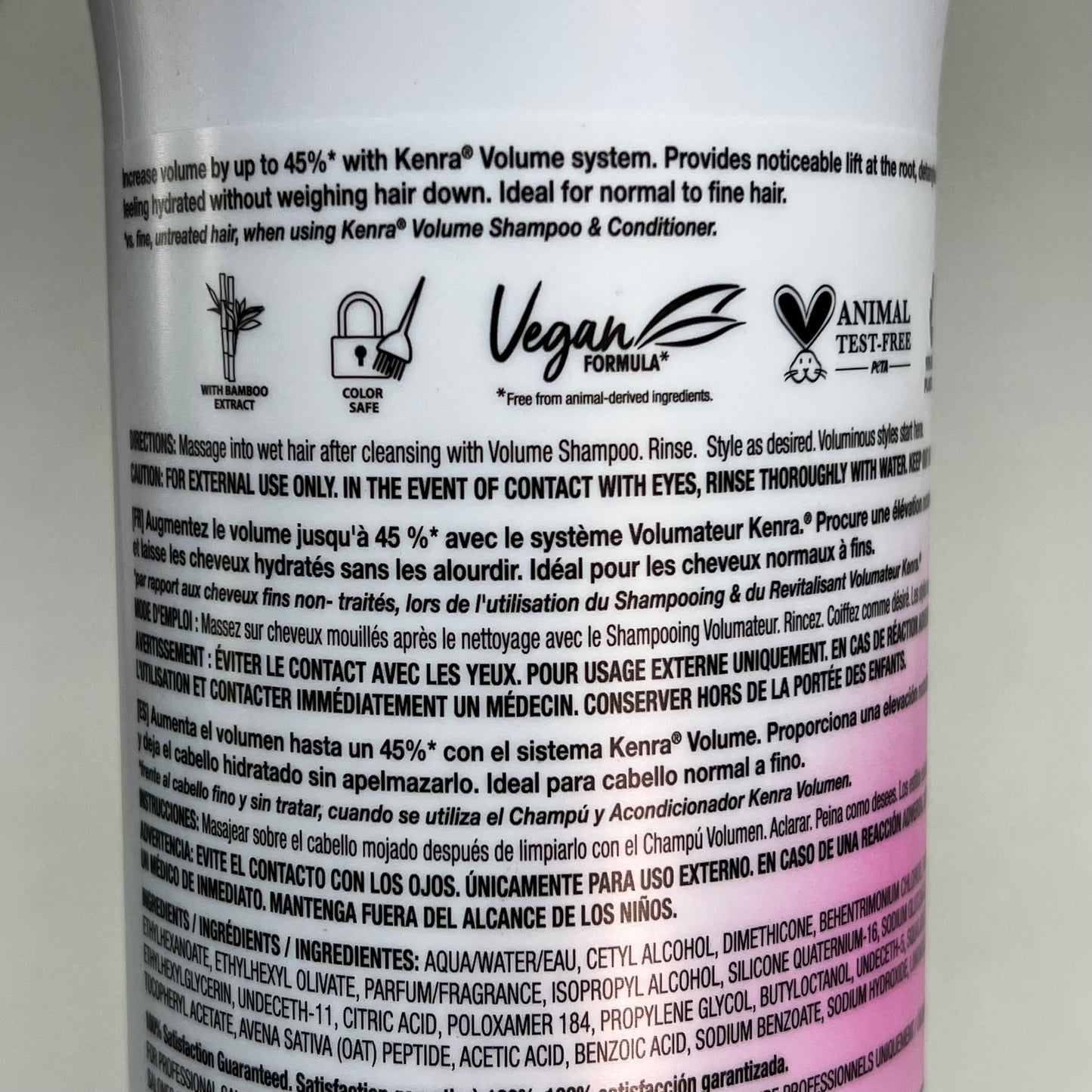 KENRA Volume Conditioner For Body & Fullness In Fine Hair Pump Bottle 33.8fl oz