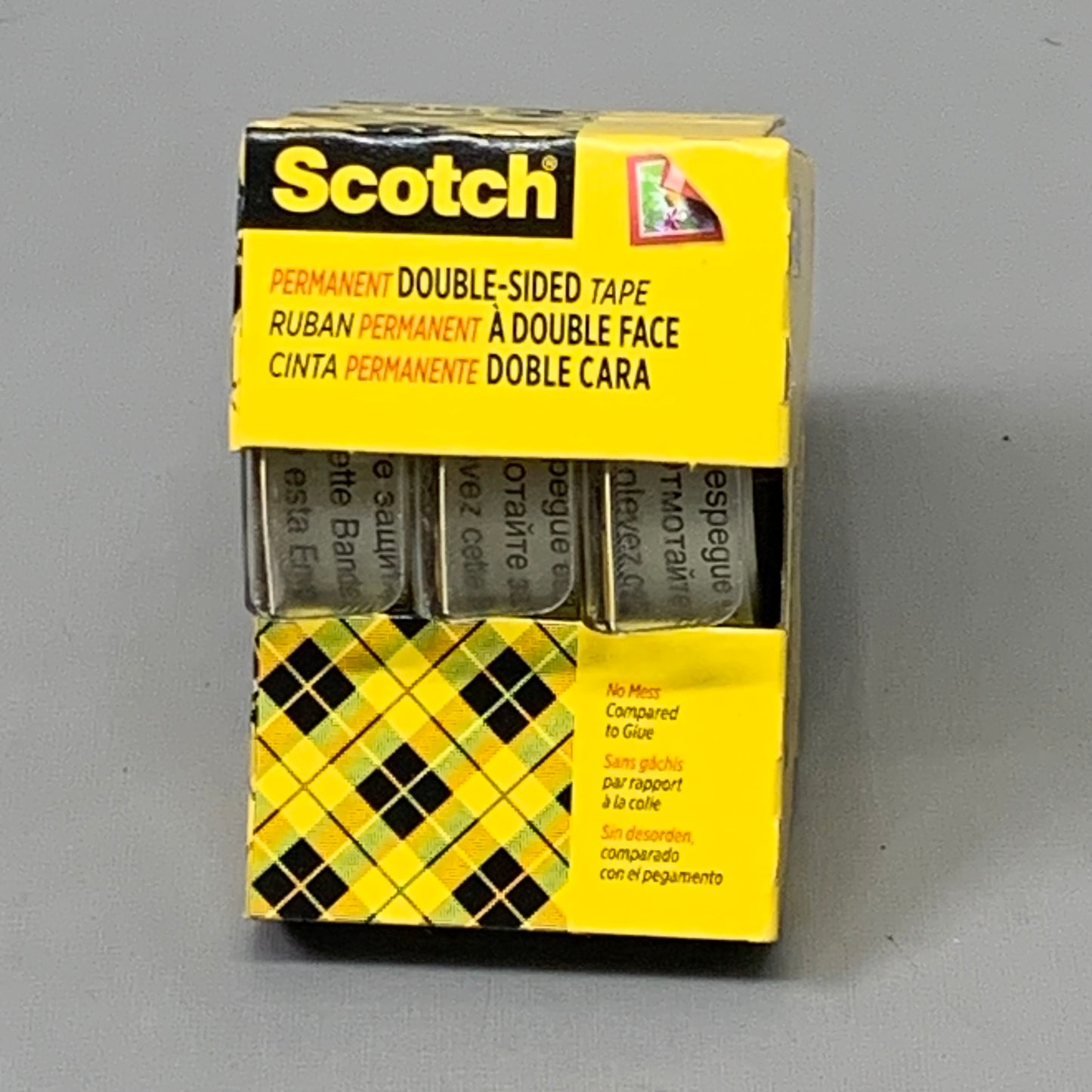 SCOTCH (2 PACK, 6 Total Rolls) Permanent Double Sided Clear Tape .5"X250" 3136-ESF