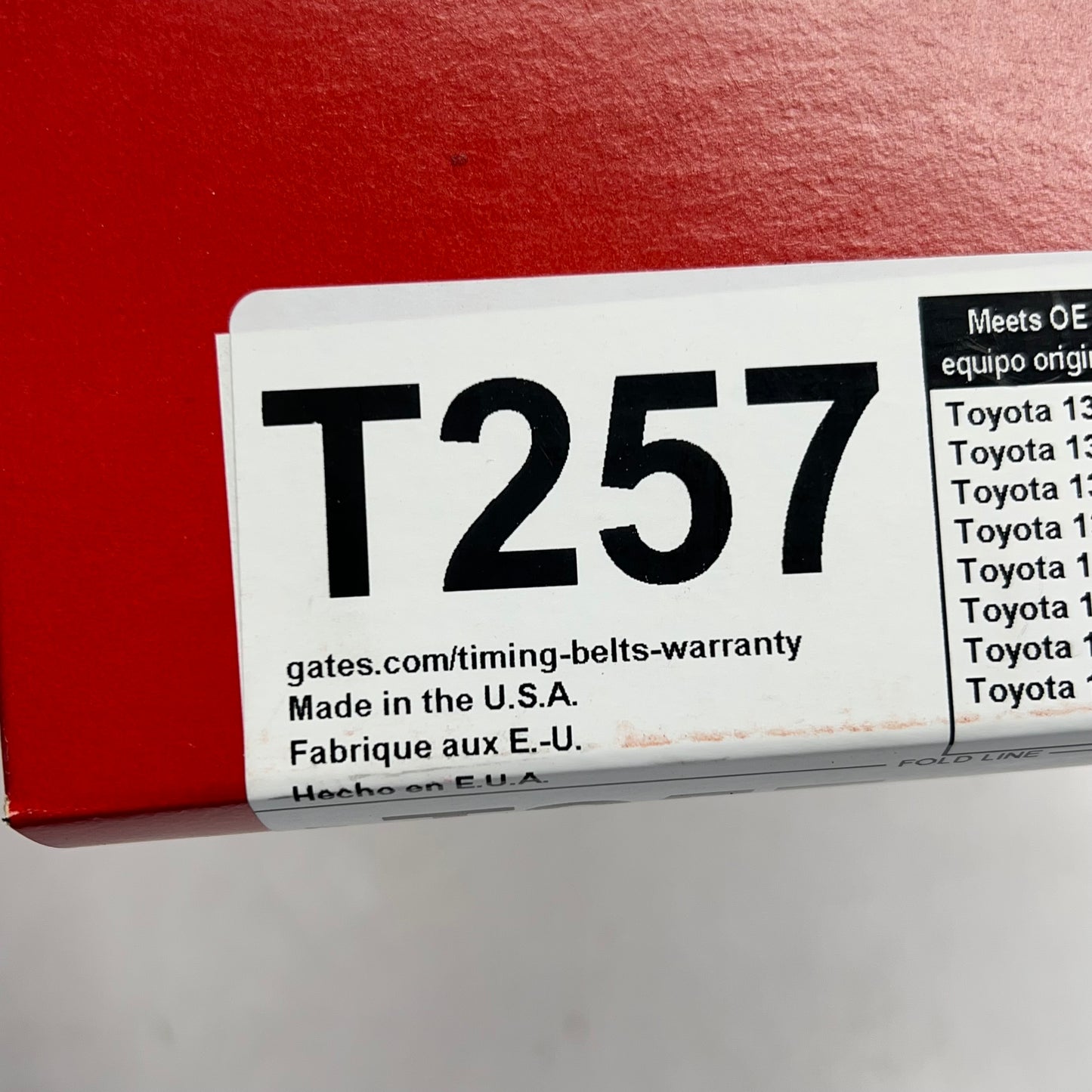 GATES Power Grip Timing Belt For Lexus & Toyota 211 Teeth 66.437" Black T257