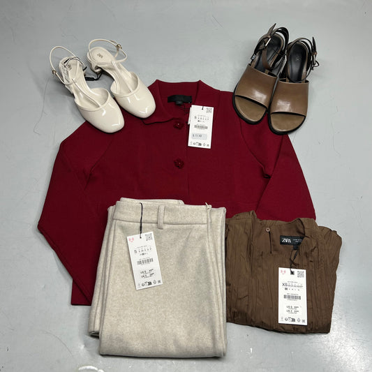 ZA@ ZARA Lot Of Assorted Clothing Sweater, Pants & Shoes Women's Sz XS/S / EU 37 & 38 Multicolor
