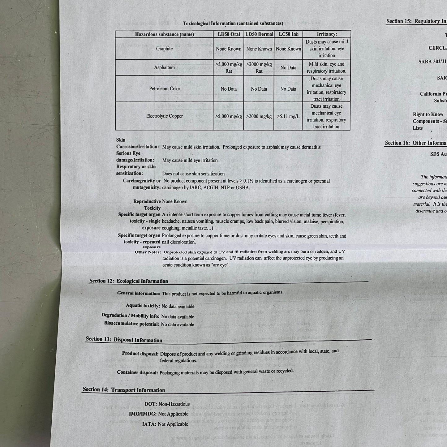 PROFAX (50 PK) Arc Gouging Carbons, 350~450 Amps DC 3/8"x5/32"x12" 00364OG103007