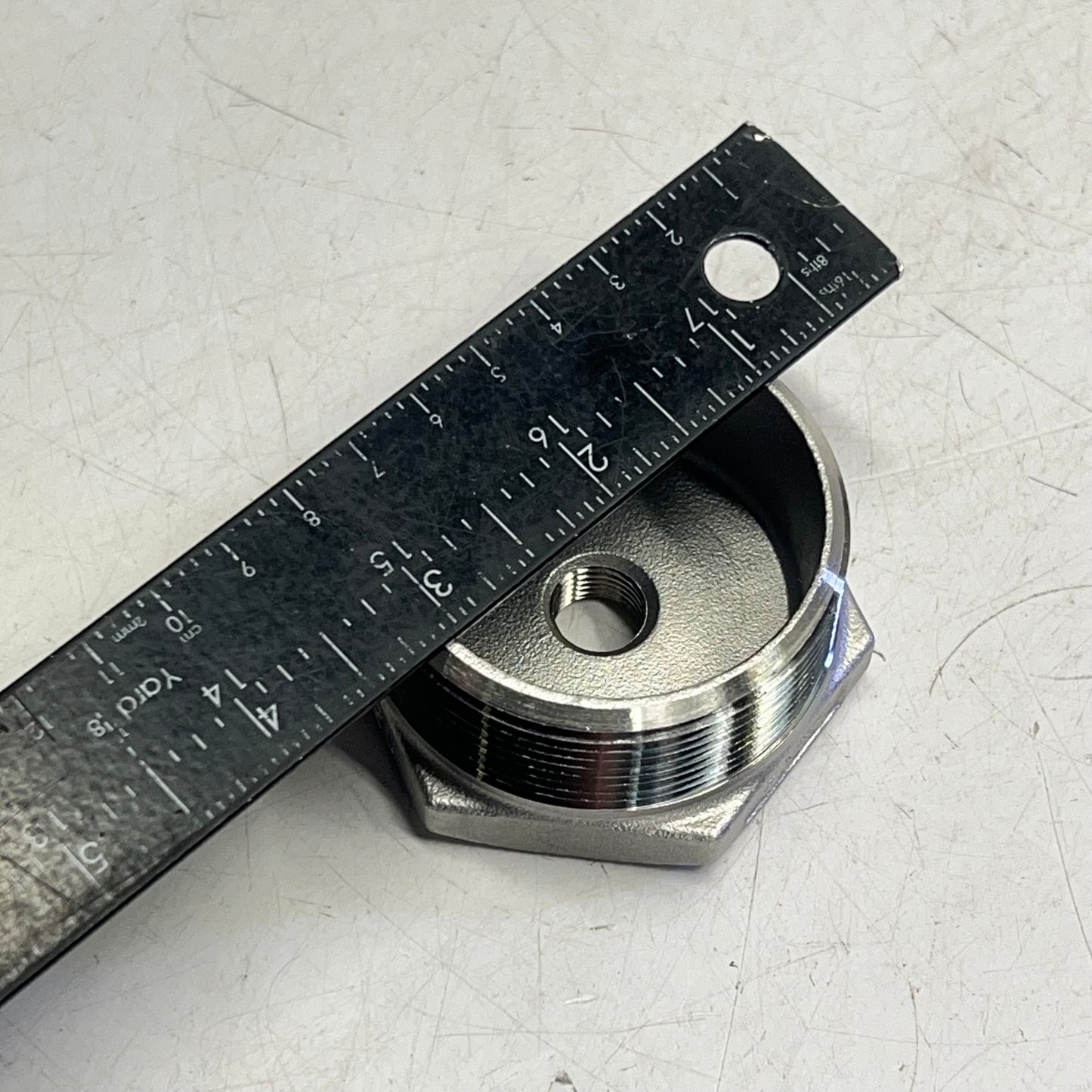 SERVICE METAL SS Hexagon Bushing NPT Connection 2"x1/4" Silver SSS6HB02.0X.250