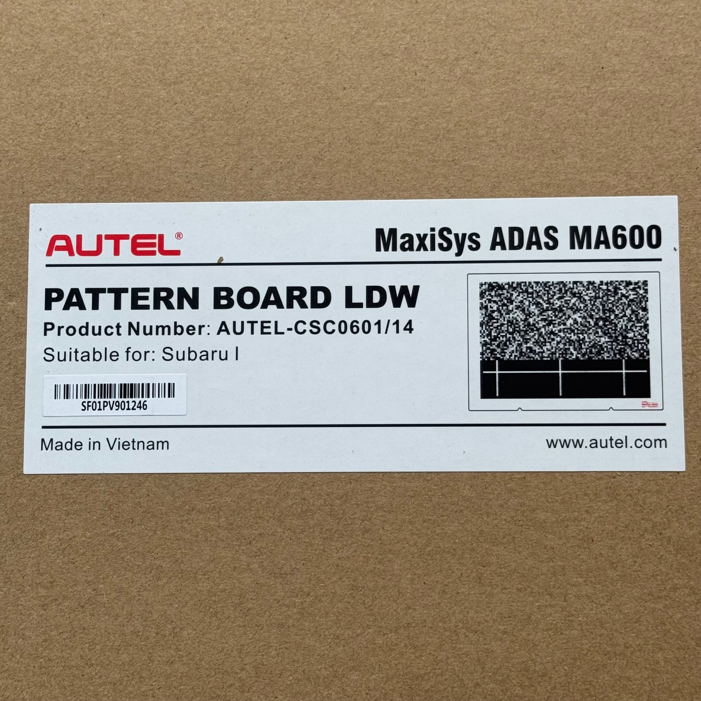 ZA@ AUTEL Pattern Board LDW Sz 54” L x 39” W Black/White AUTEL-CSC0601/14 (AS-IS, Damage)