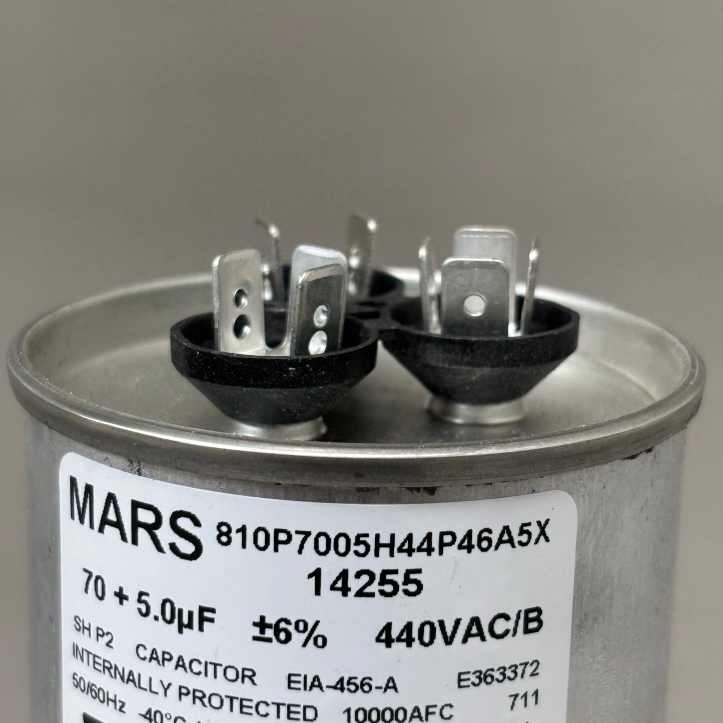 MARS Aluminum Motor Run Capacitor Round 70/5 MFD 440/370 VAC Dual Voltage 14255