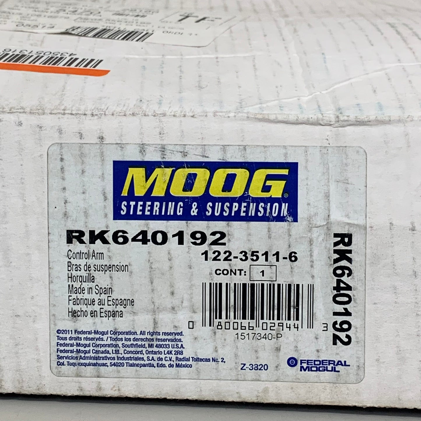 MOOG Front Lower Control Arm Passenger For Lexus & Toyota Models RK640192