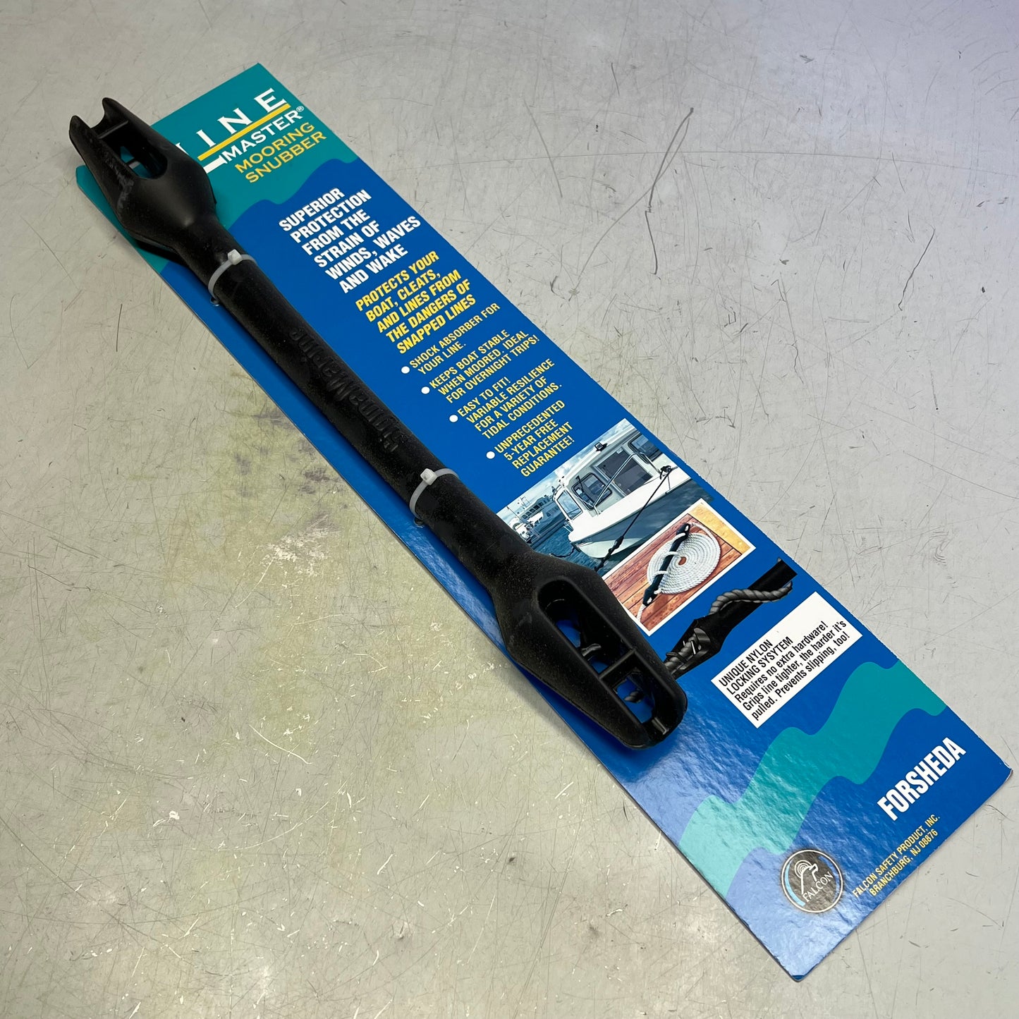 FALCON EPDM Rubber Line Master Mooring Snubber 5/8" Black LLM2-4310
