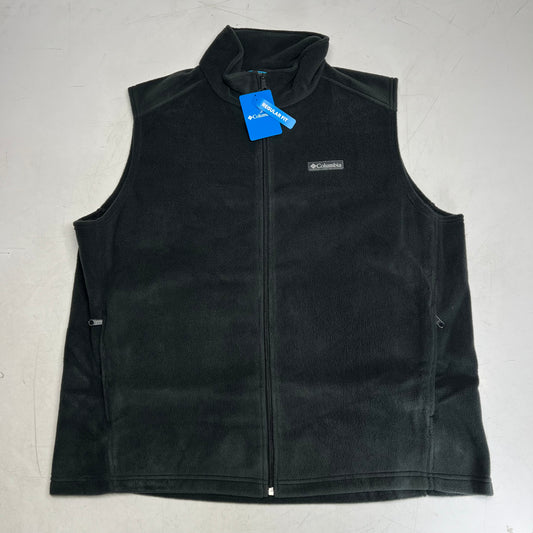 COLUMBIA Steens Mountain Zip Soft Fleece Vest Men's Sz L Tall Black AS1535-010