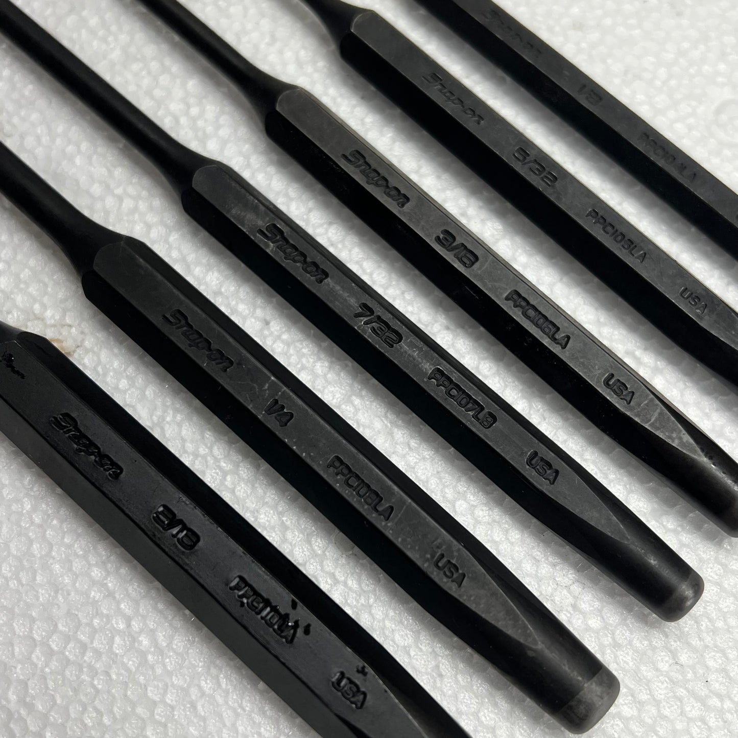 SNAP ON Long Pin Punch Set Parabolic Curve 6 Piece Black PPCL60BK