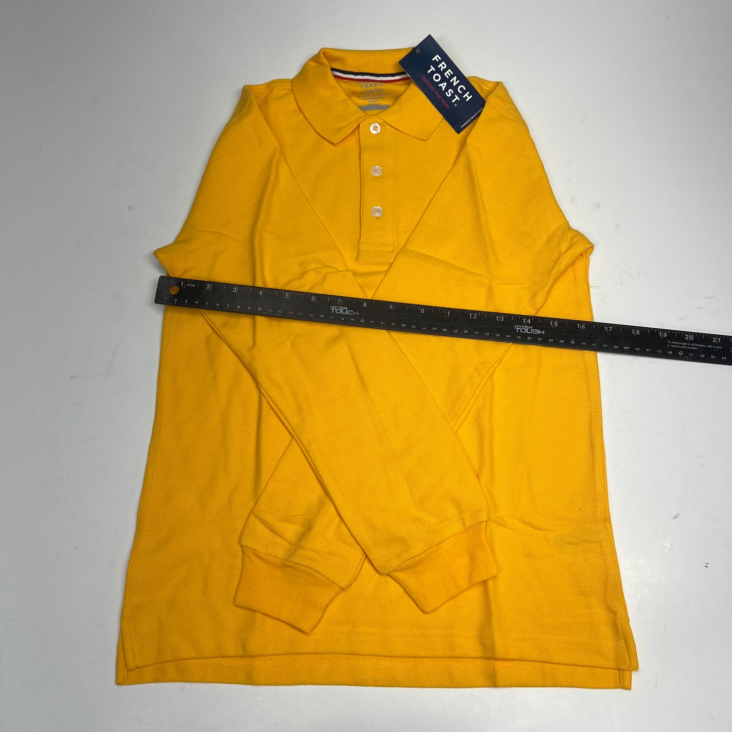 ZA@ FRENCH TOAST  Schoolwear Made for Kids Long Sleeve Polo Boys Sz L Gold 1009